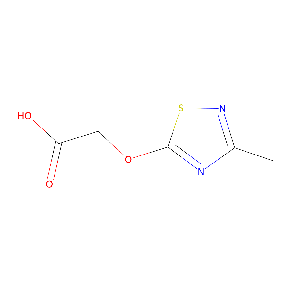 2-[(3-Methyl-1,2,4-thiadiazol-5-yl)oxy]acetic acid molecular structure, CAS 1598205-76-5