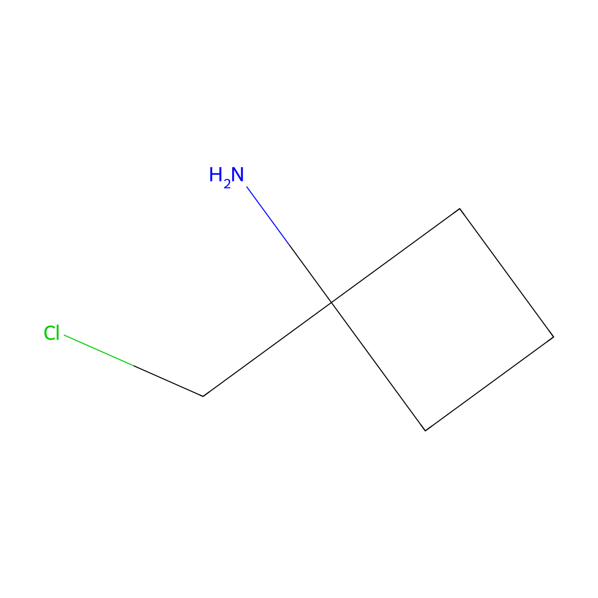 1-(Chloromethyl)cyclobutan-1-amine molecular structure, CAS 1598209-64-3
