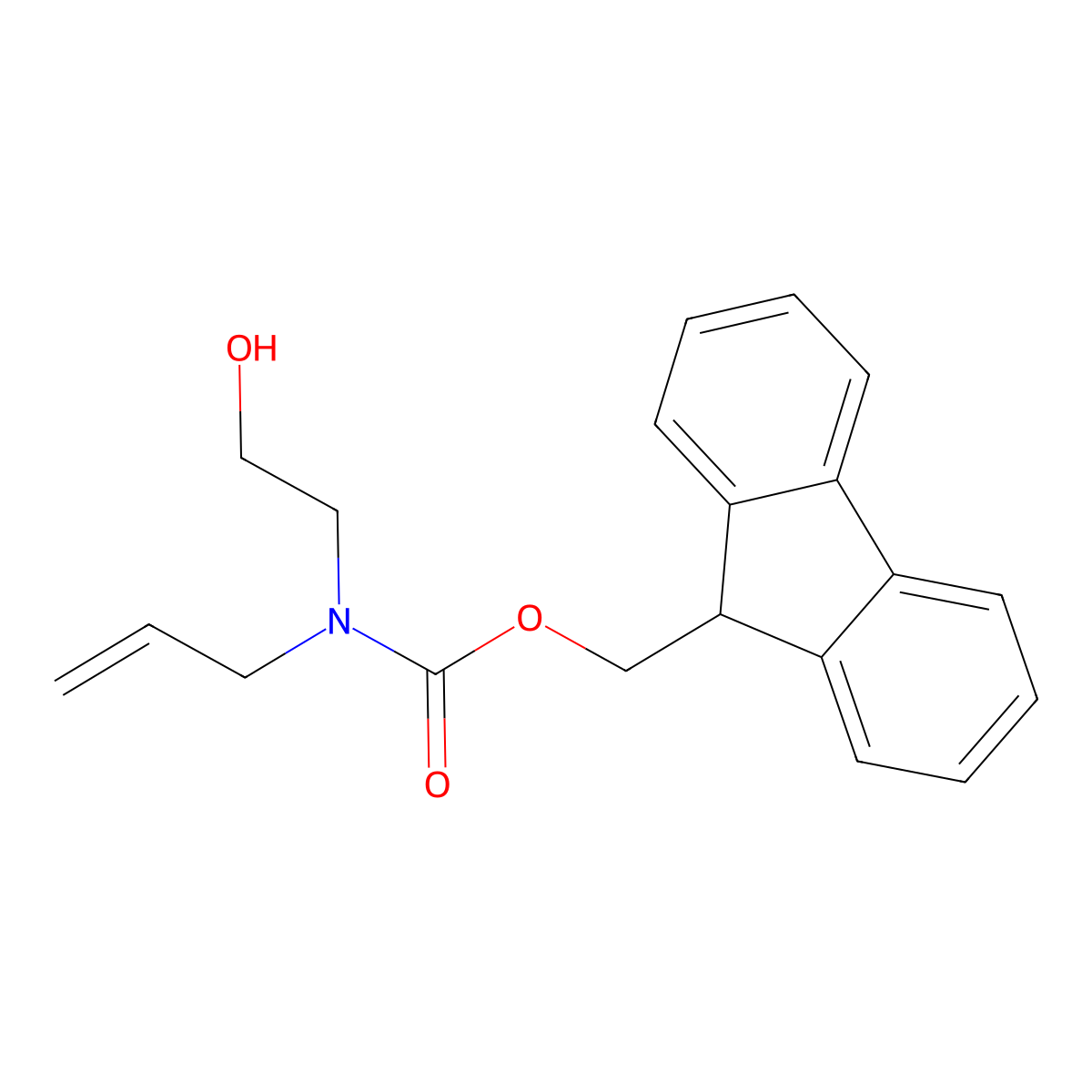 (9H-fluoren-9-yl)methyl N-(2-hydroxyethyl)-N-(prop-2-en-1-yl)carbamate molecular structure, CAS 1598218-61-1