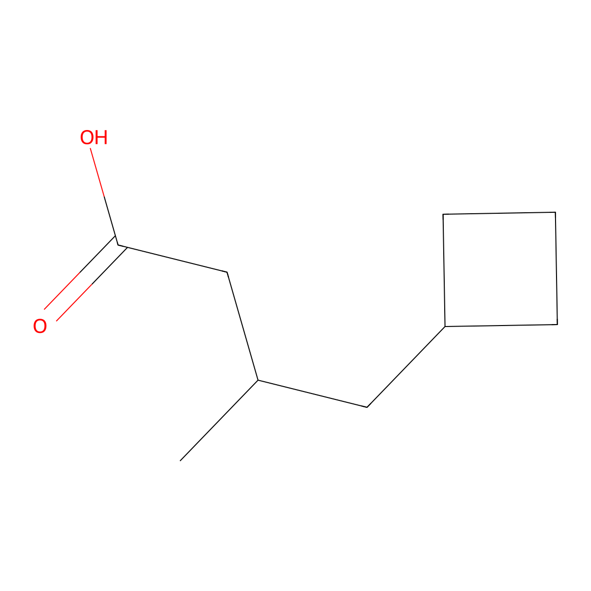 4-Cyclobutyl-3-methylbutanoic acid molecular structure, CAS 1598222-95-7