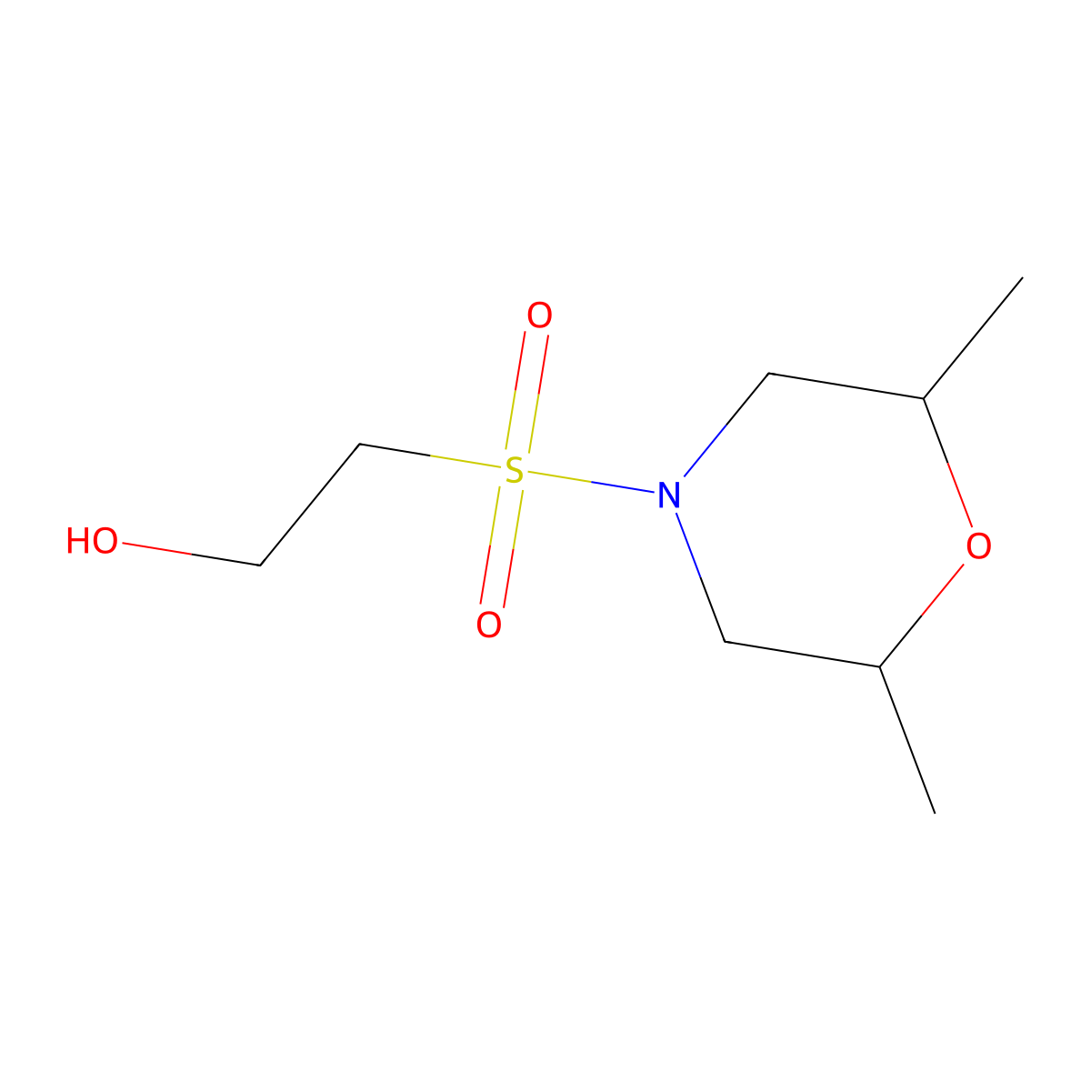 2-(((2R,6S)-2,6-dimethylmorpholin-4-yl)sulfonyl)ethan-1-ol molecular structure, CAS 1598224-29-3