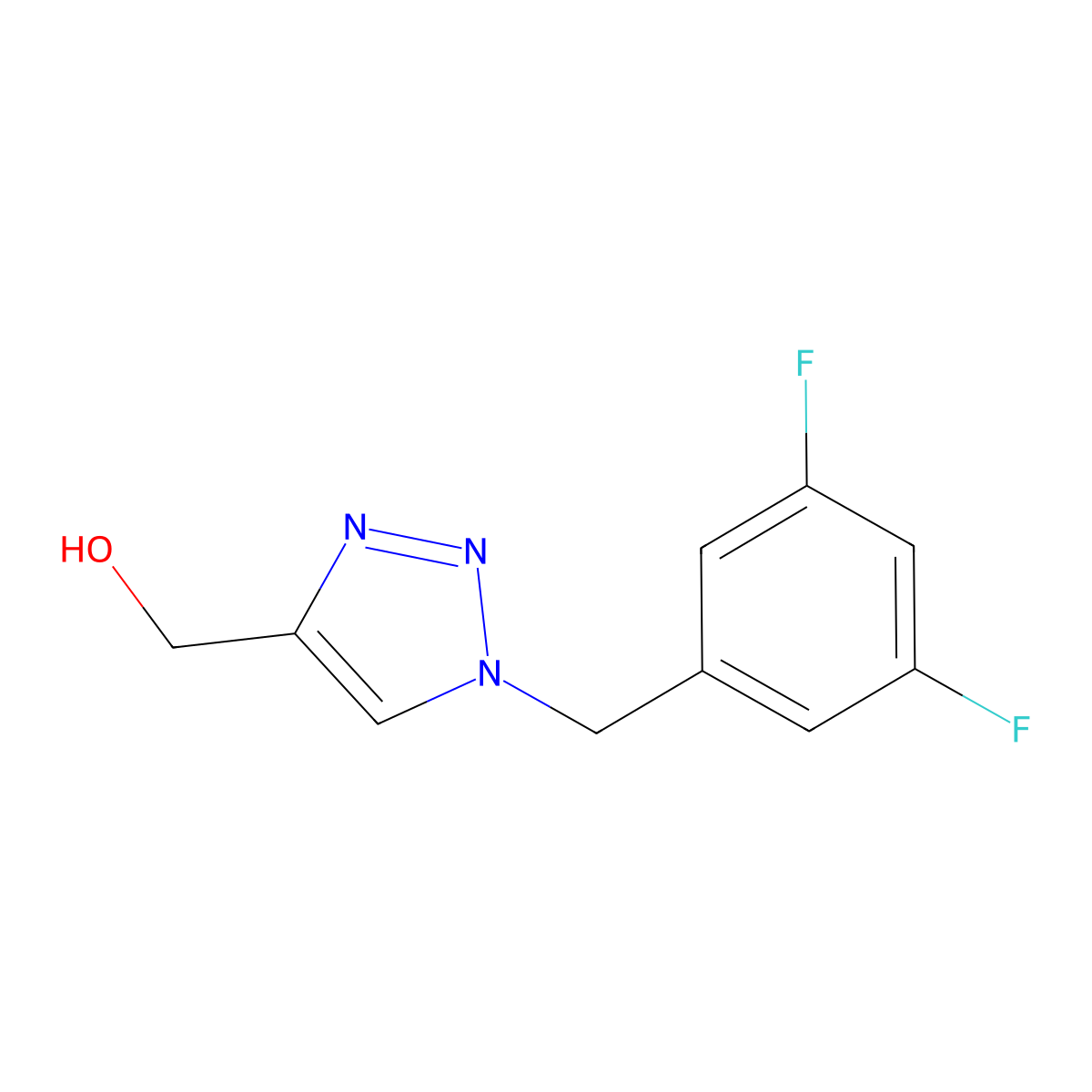(1-(3,5-difluorobenzyl)-1H-1,2,3-triazol-4-yl)methanol molecular structure, CAS 1598236-40-8