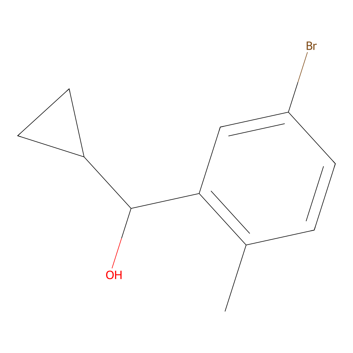 5-Bromo-alpha-cyclopropyl-2-methylbenZenemethanol molecular structure, CAS 1598237-13-8
