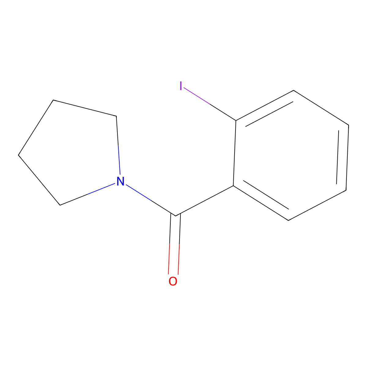 1-(2-Iodophenylcarbonyl)pyrrolidine molecular structure, CAS 159824-60-9