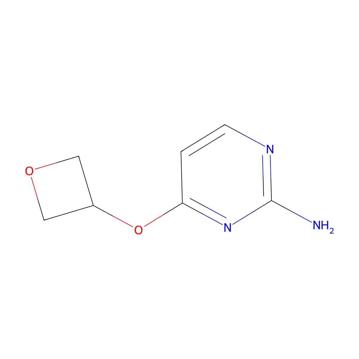 4-(Oxetan-3-yloxy)pyrimidin-2-amine molecular structure, CAS 1598264-05-1