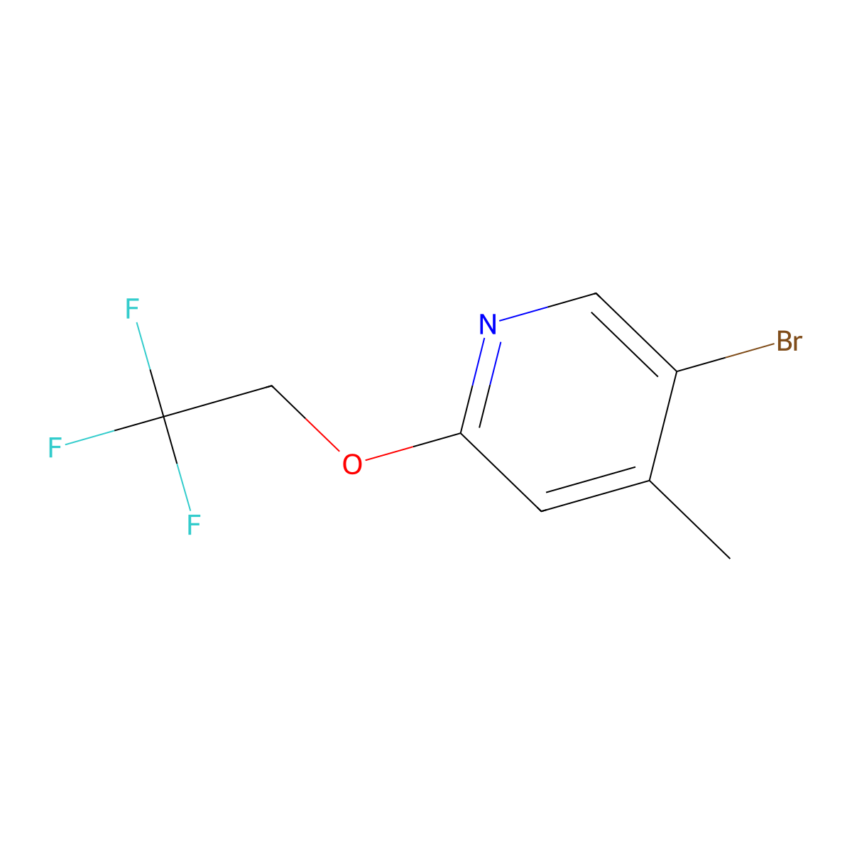 5-Bromo-4-methyl-2-(2,2,2-trifluoroethoxy)pyridine molecular structure, CAS 1598264-67-5