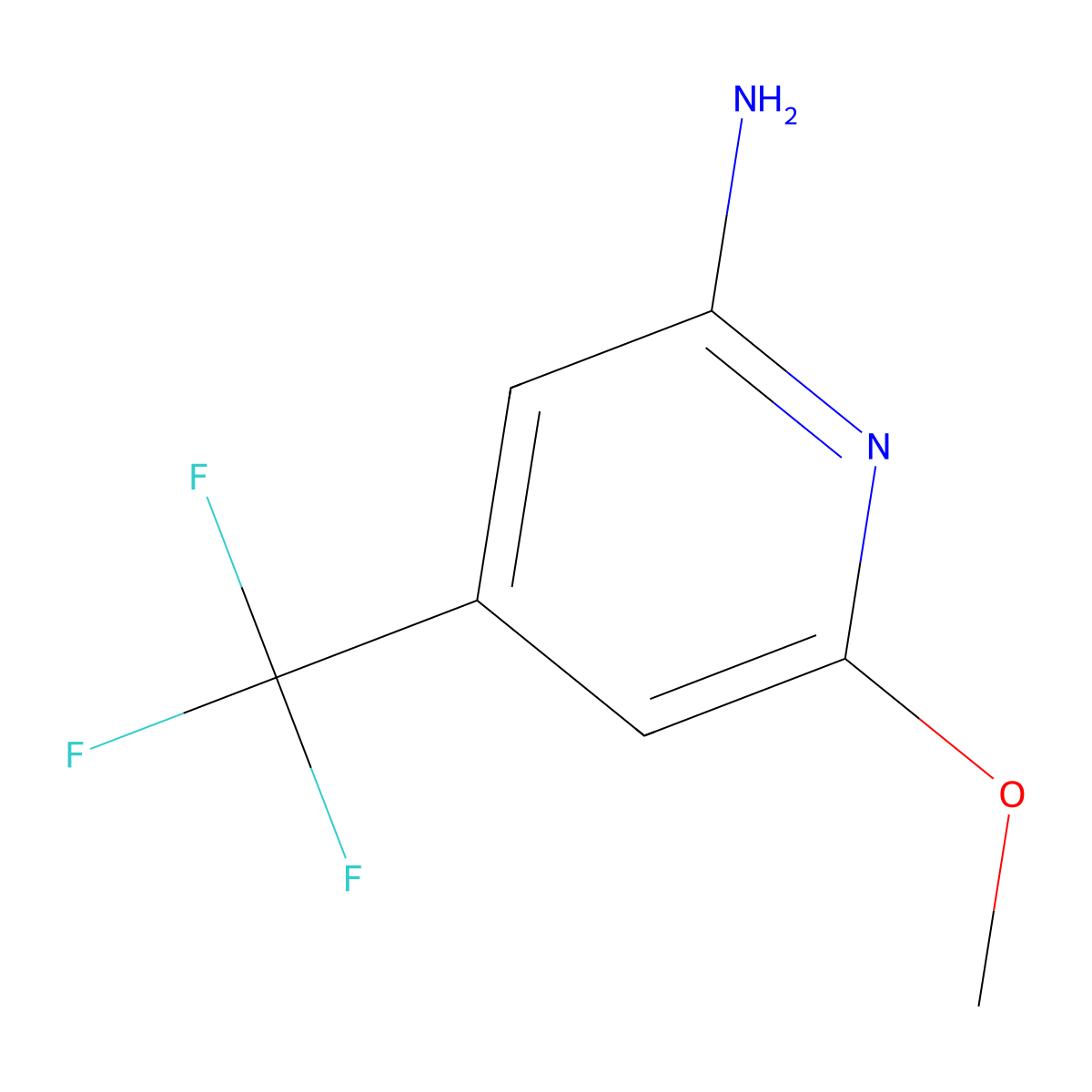 6-Methoxy-4-(trifluoromethyl)pyridin-2-amine molecular structure, CAS 1598267-75-4
