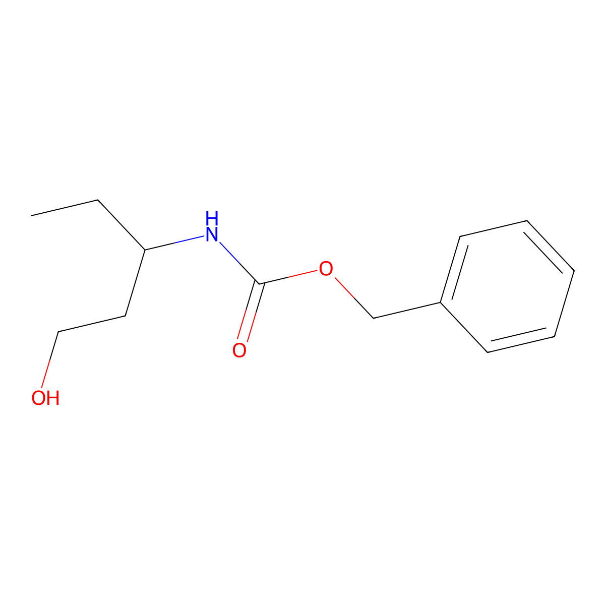 benzyl N-(1-hydroxypentan-3-yl)carbamate molecular structure, CAS 1598270-48-4