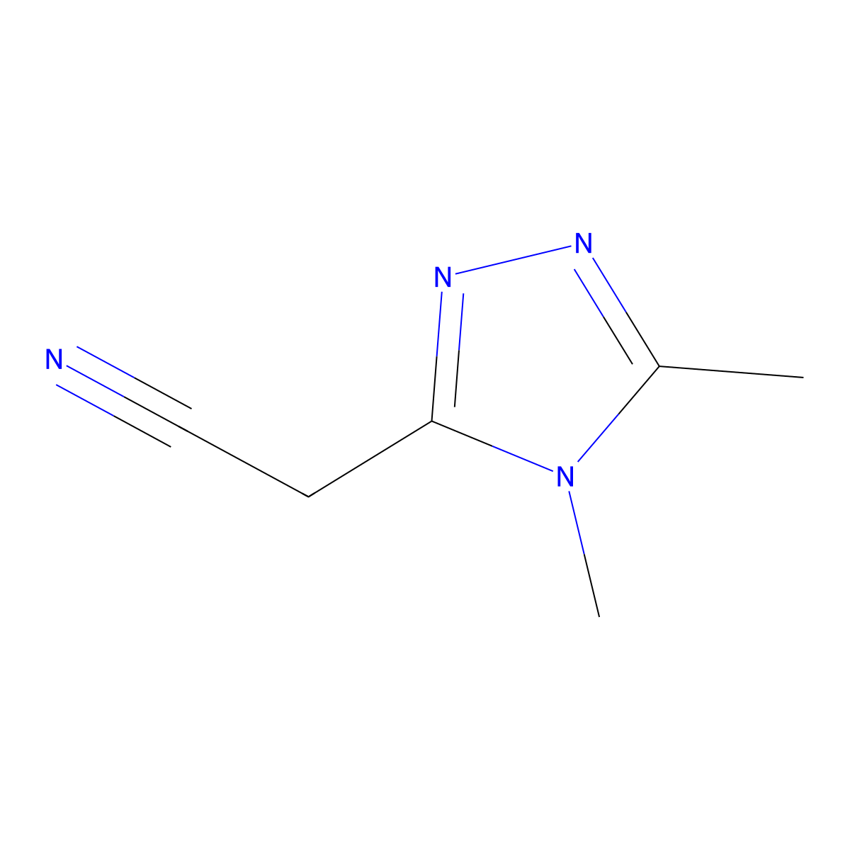 2-(dimethyl-4H-1,2,4-triazol-3-yl)acetonitrile molecular structure, CAS 1598277-86-1