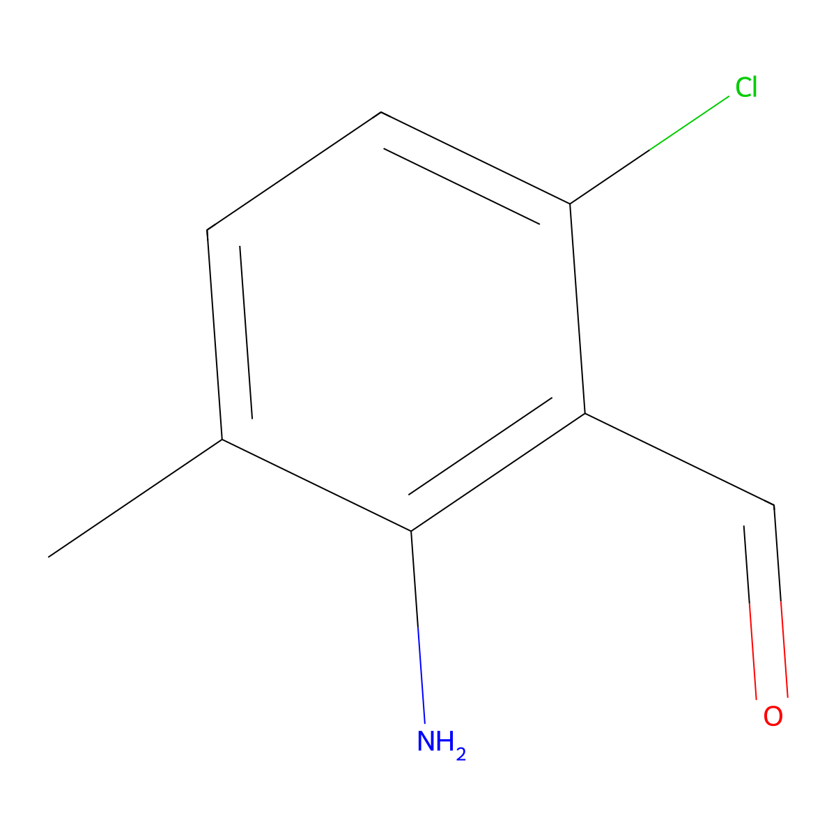 2-Amino-6-chloro-3-methylbenzaldehyde molecular structure, CAS 1598290-86-8