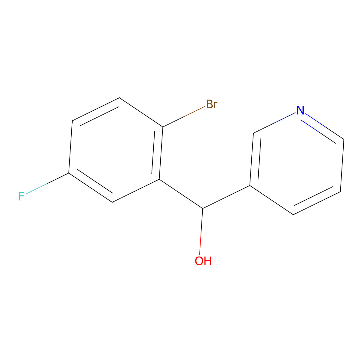 alpha-(2-Bromo-5-fluorophenyl)-3-pyridinemethanol molecular structure, CAS 1598291-81-6