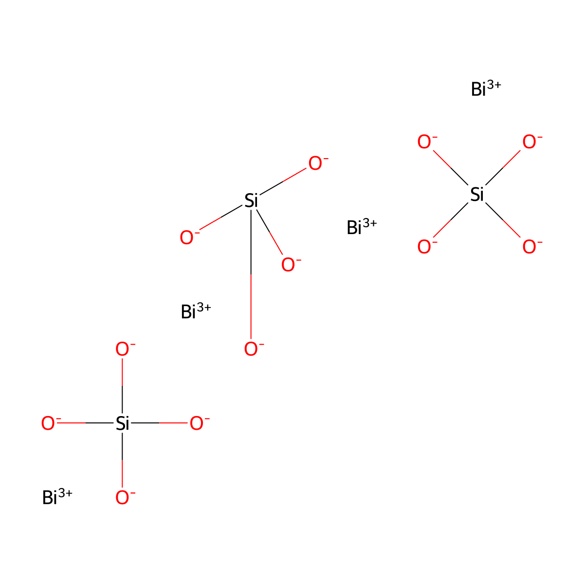 Tetrabismuth trisilicate molecular structure, CAS 15983-20-7