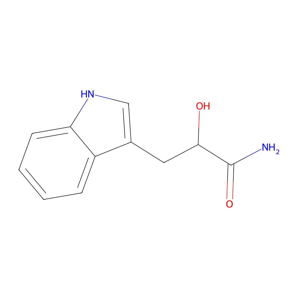 (R)-a-hydroxy-1H-Indole-3-propanamide molecular structure, CAS 159830-26-9