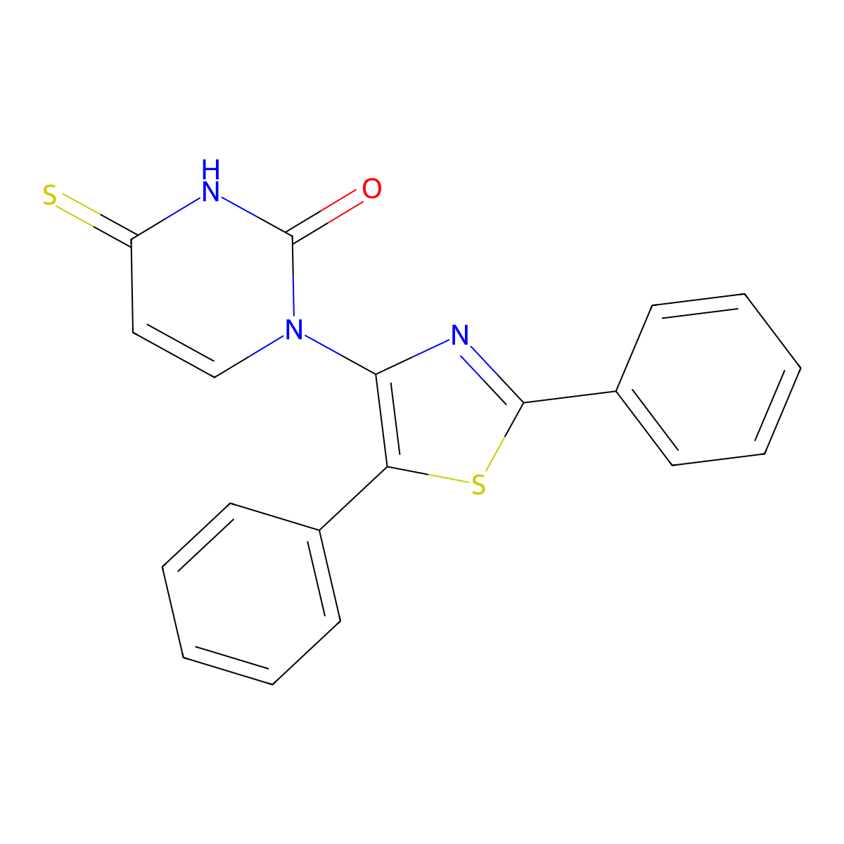 1-(2,5-diphenyl-1,3-thiazol-4-yl)-4-thioxo-3,4-dihydro-2(1H)-pyrimidinone molecular structure, CAS 159830-47-4