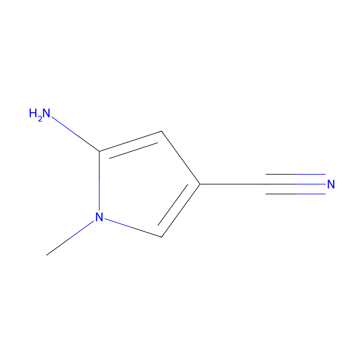 5-Amino-1-methyl-1H-pyrrole-3-carbonitrile molecular structure, CAS 159831-30-8