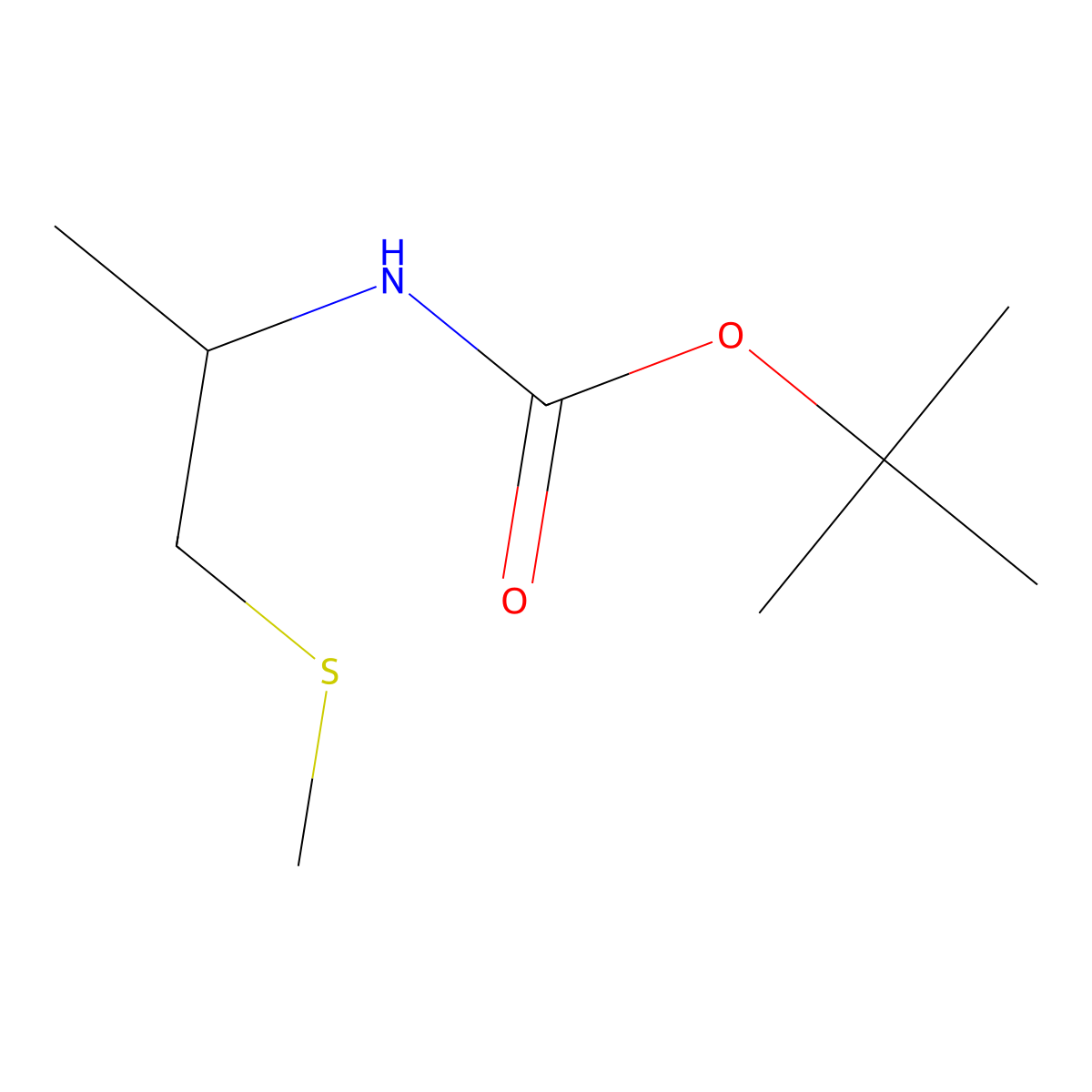 tert-butyl N-[1-(methylsulfanyl)propan-2-yl]carbamate molecular structure, CAS 1598322-55-4
