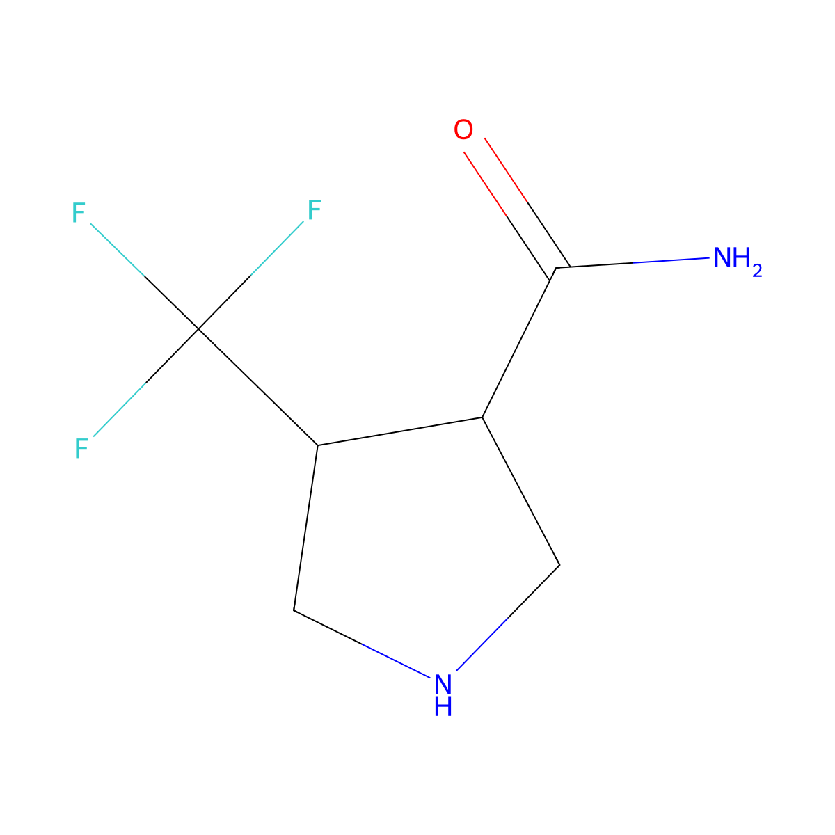 4-(Trifluoromethyl)pyrrolidine-3-carboxamide molecular structure, CAS 1598325-33-7