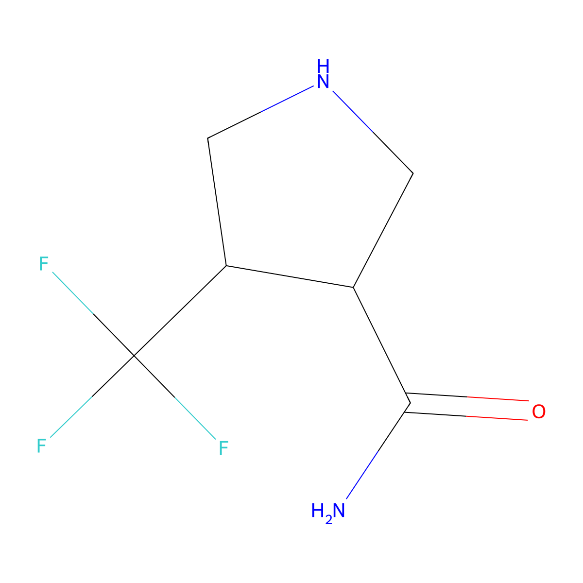 4-(Trifluoromethyl)pyrrolidine-3-carboxamide molecular structure, CAS 1598325-33-7