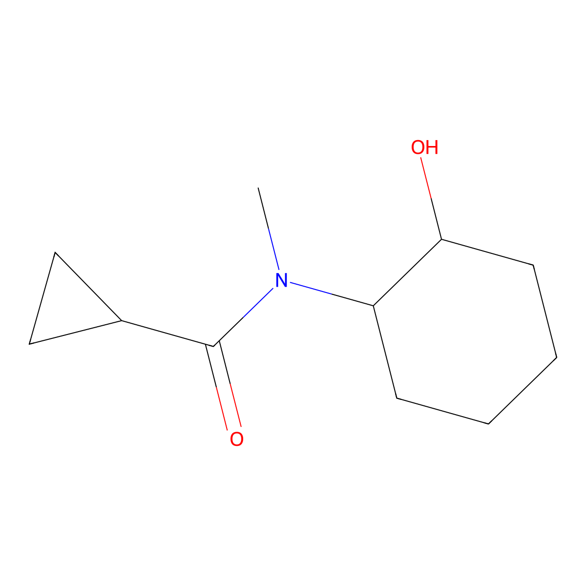N-(2-hydroxycyclohexyl)-N-methylcyclopropanecarboxamide molecular structure, CAS 1598330-73-4