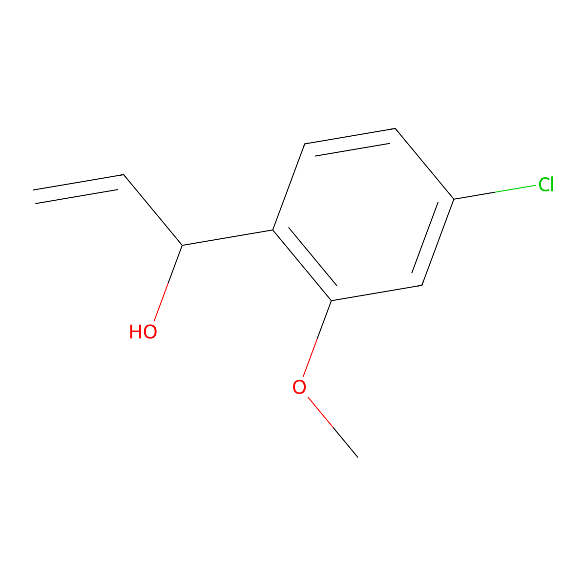 1-(4-Chloro-2-methoxyphenyl)prop-2-en-1-ol molecular structure, CAS 1598335-01-3