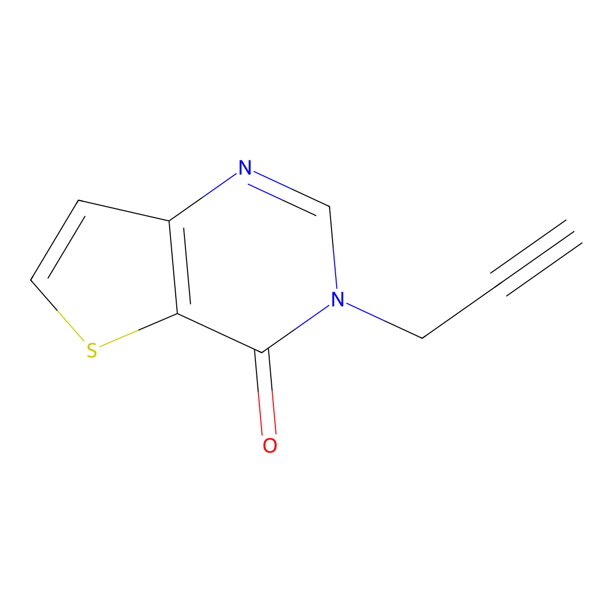 3-(prop-2-yn-1-yl)-3H,4H-thieno[3,2-d]pyrimidin-4-one molecular structure, CAS 1598345-44-8