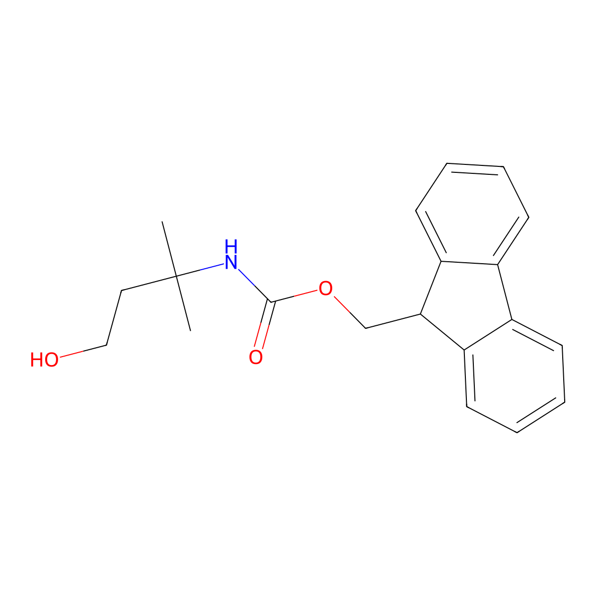 (9H-fluoren-9-yl)methyl N-(4-hydroxy-2-methylbutan-2-yl)carbamate molecular structure, CAS 1598350-45-8