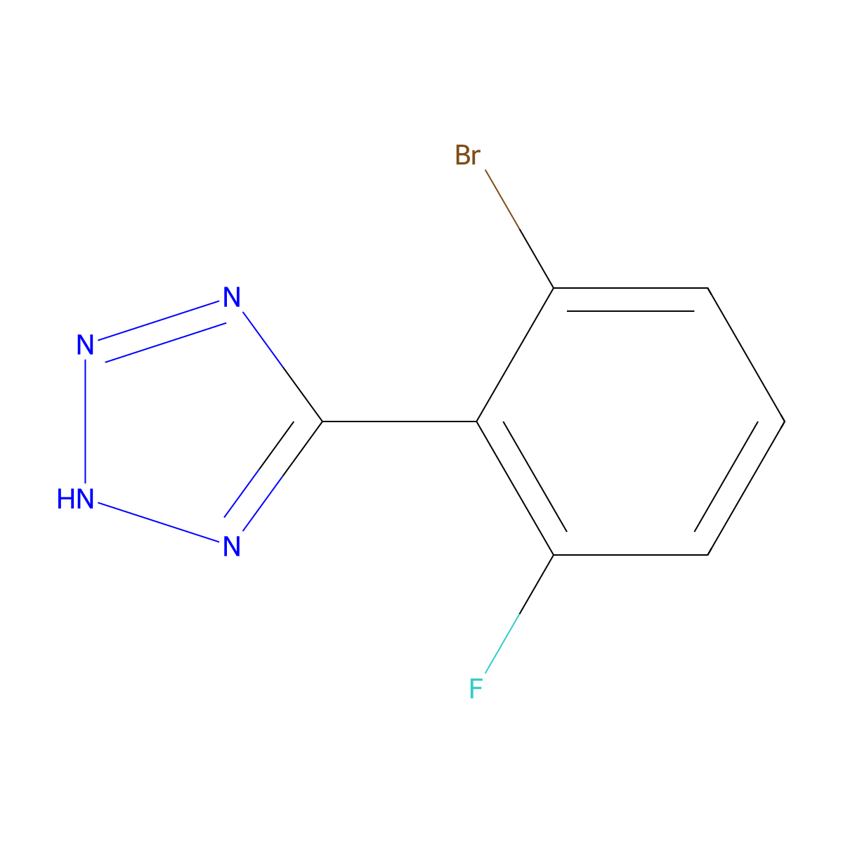 5-(2-Bromo-6-fluorophenyl)-2H-tetrazole molecular structure, CAS 1598353-32-2