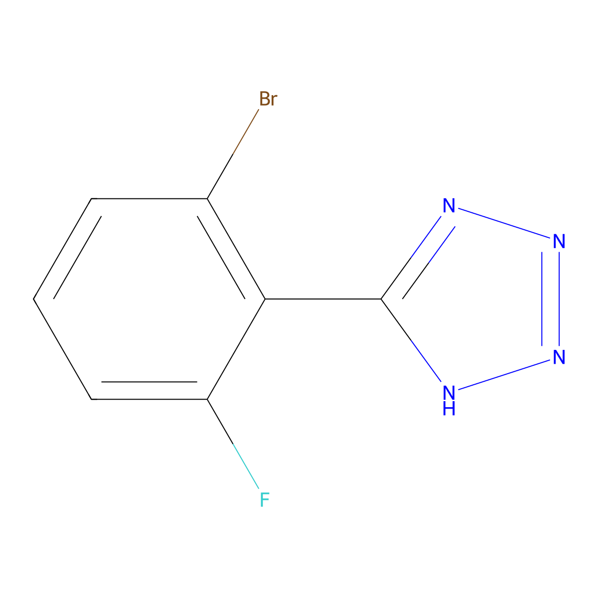 5-(2-Bromo-6-fluorophenyl)-2H-tetrazole molecular structure, CAS 1598353-32-2