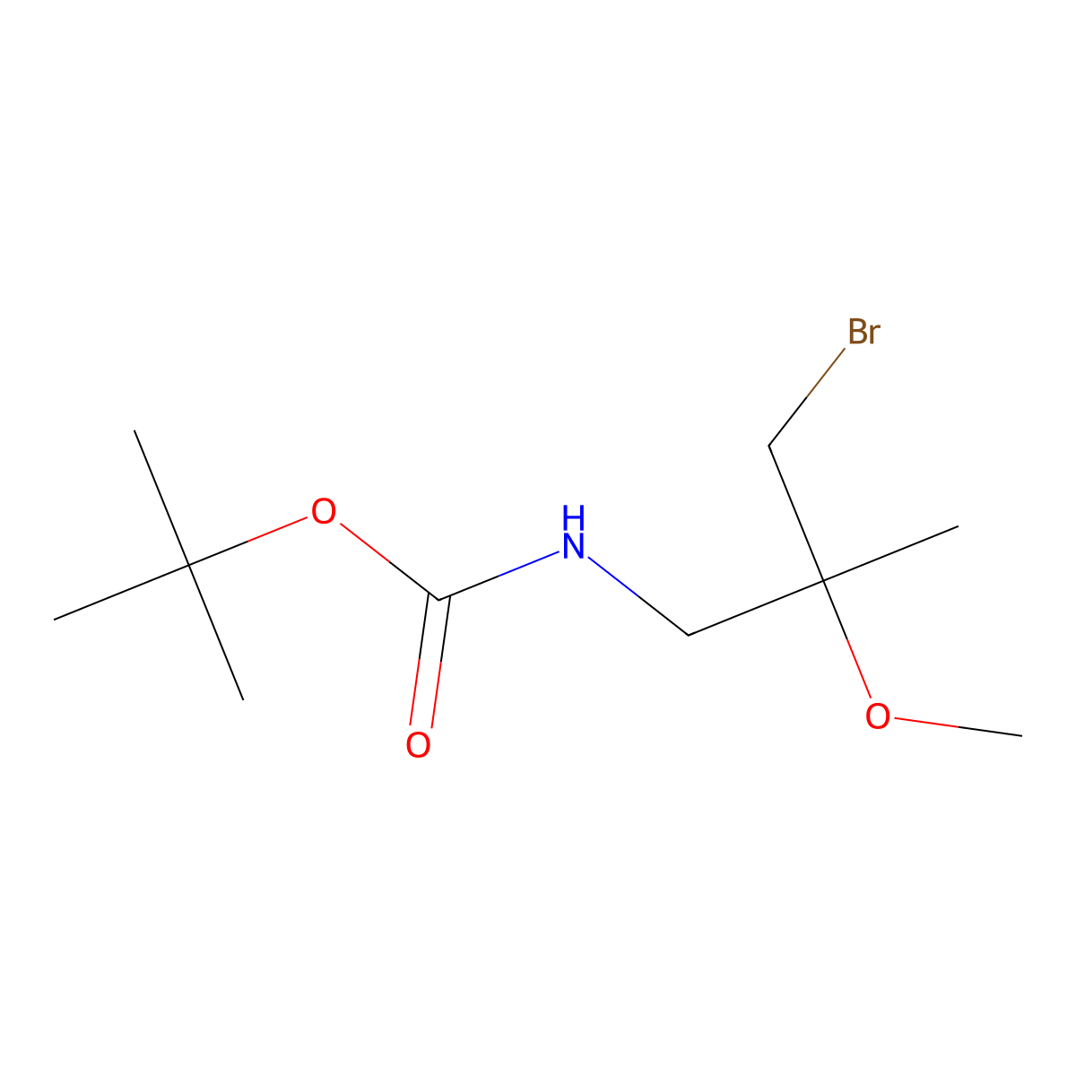tert-ButylN-(3-bromo-2-methoxy-2-methylpropyl)carbamate molecular structure, CAS 1598354-60-9
