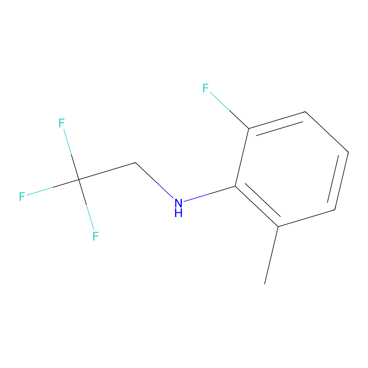 2-Fluoro-6-methyl-N-(2,2,2-trifluoroethyl)aniline molecular structure, CAS 1598358-40-7