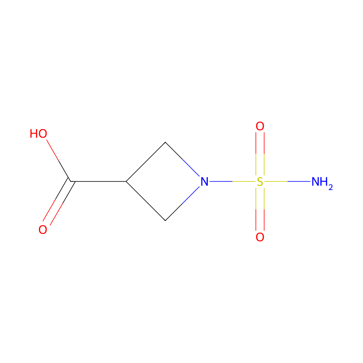 1-Sulfamoylazetidine-3-carboxylic acid molecular structure, CAS 1598361-14-8