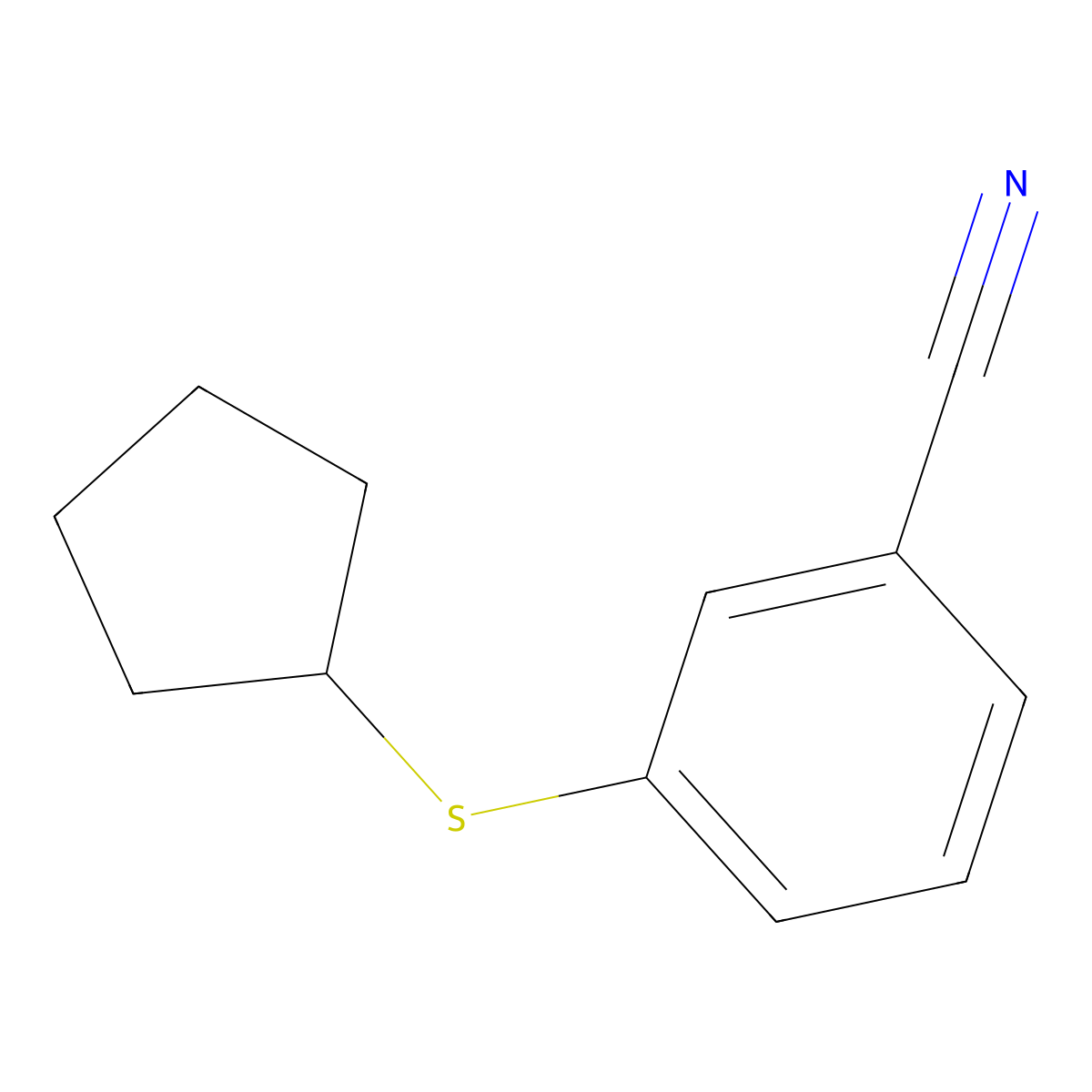 3-(Cyclopentylsulfanyl)benzonitrile molecular structure, CAS 1598364-22-7