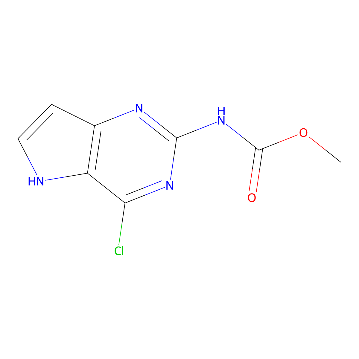 (4-Chloro-5H-pyrrolo[3,2-d]pyrimidin-2-yl)-carbamic acid methyl ester molecular structure, CAS 1598381-29-3