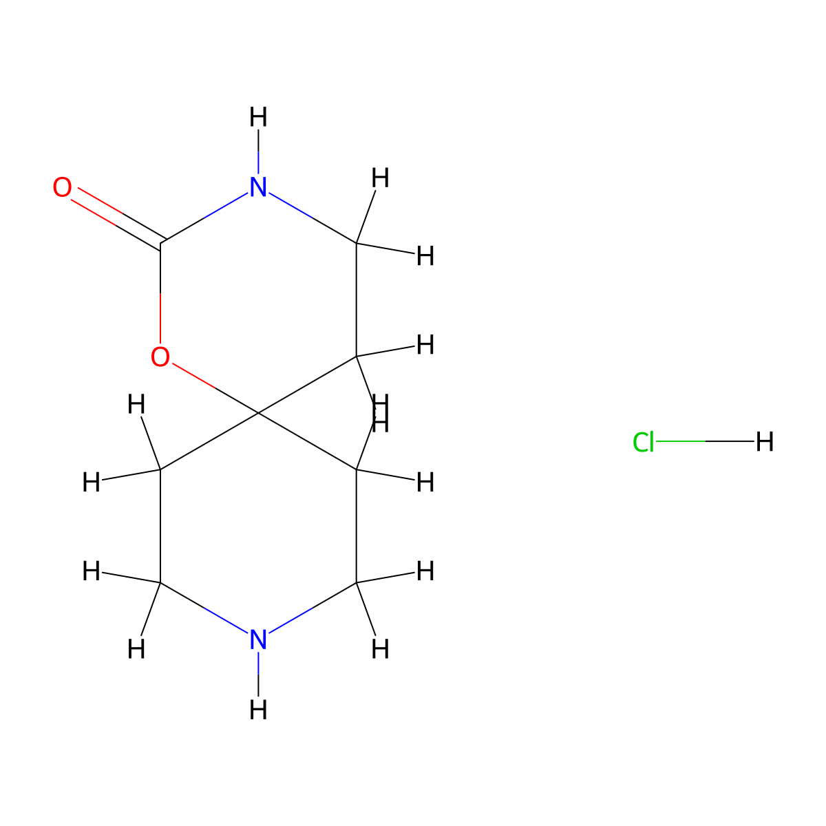 1-Oxa-3,9-diazaspiro[5.5]undecan-2-one hydrochloride molecular structure, CAS 1598381-36-2