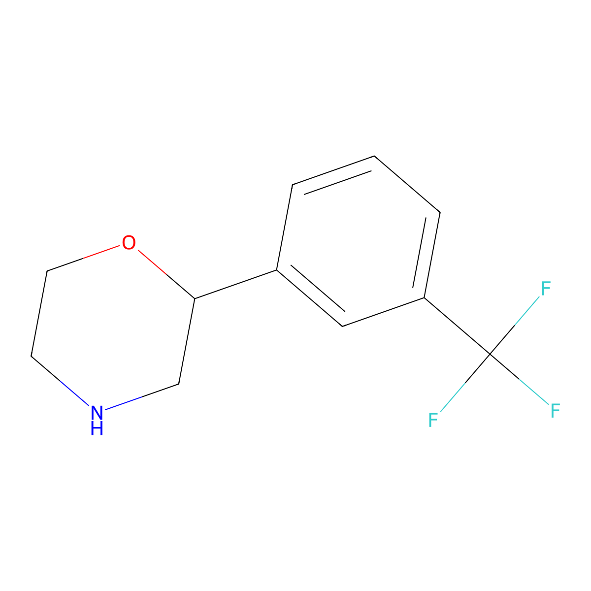 (R)-2-(3-(Trifluoromethyl)phenyl)morpholine molecular structure, CAS 1598383-18-6