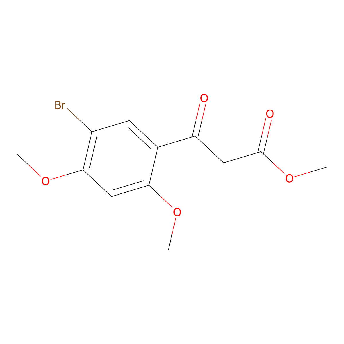 Benzenepropanoic acid, 5-bromo-2,4-dimethoxy-beta-oxo-, methyl ester molecular structure, CAS 1598387-86-0