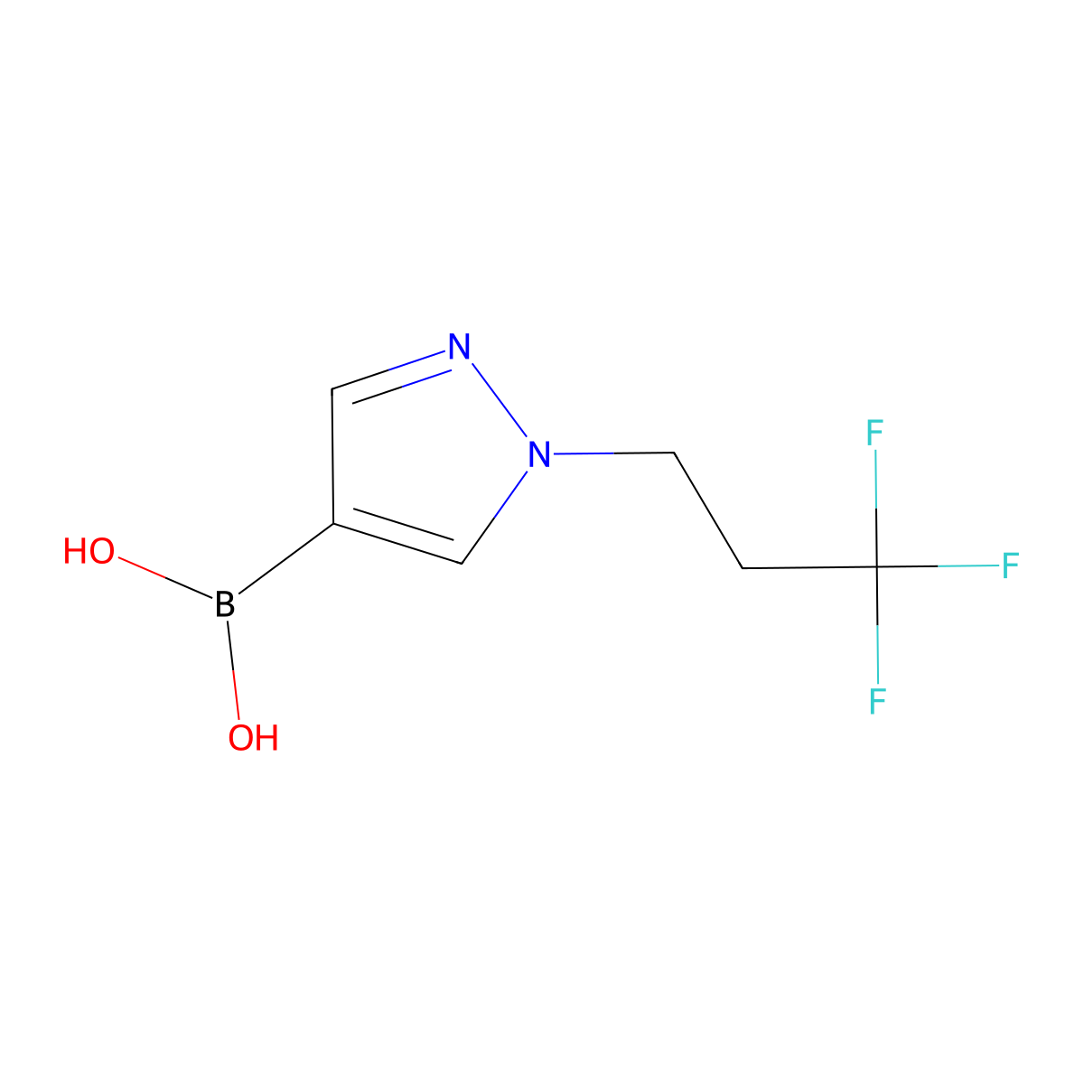 [1-(3,3,3-trifluoropropyl)-1H-pyrazol-4-yl]boronic acid molecular structure, CAS 1598389-80-0