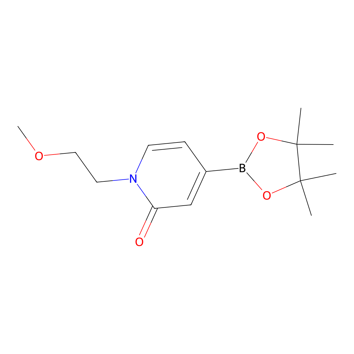 1-(2-methoxyethyl)-4-(4,4,5,5-tetramethyl-1,3,2-dioxaborolan-2-yl)pyridin-2(1H)-one molecular structure, CAS 1598407-01-2