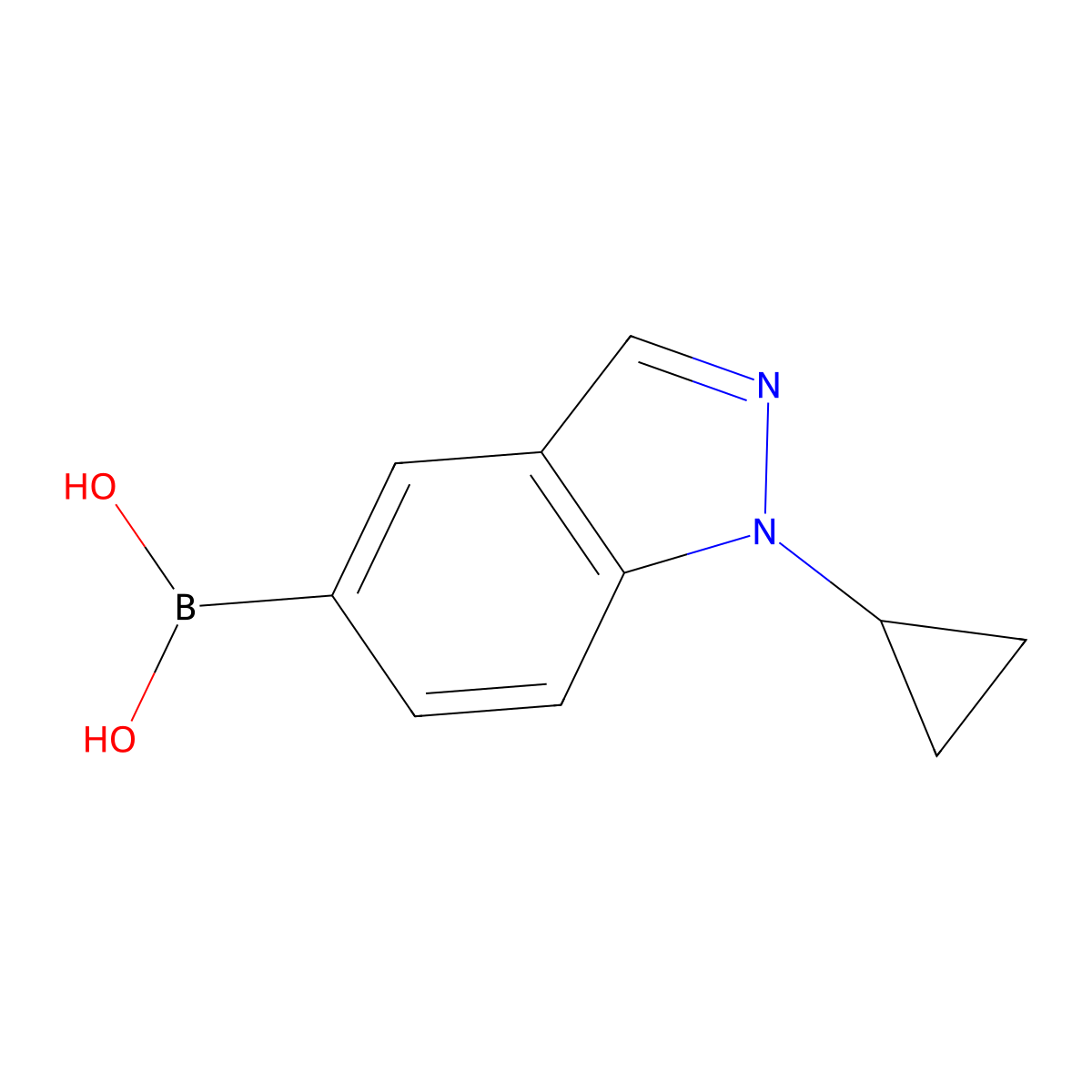 (1-Cyclopropyl-1H-indazol-5-yl)boronic acid molecular structure, CAS 1598409-61-0