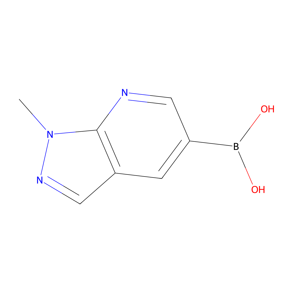 (1-Methyl-1H-pyrazolo[3,4-b]pyridin-5-yl)boronic acid molecular structure, CAS 1598409-66-5
