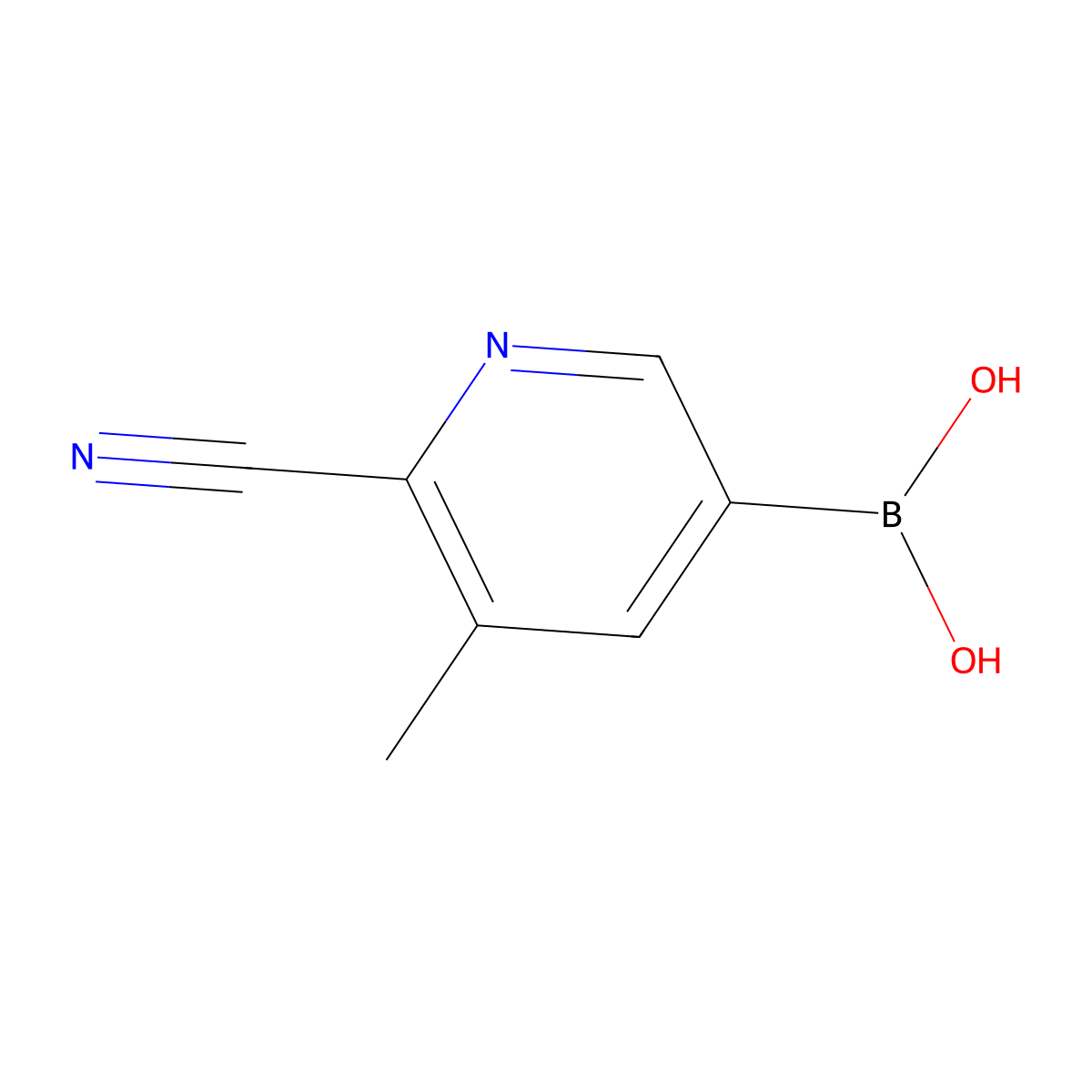 (6-Cyano-5-methylpyridin-3-yl)boronic acid molecular structure, CAS 1598436-76-0