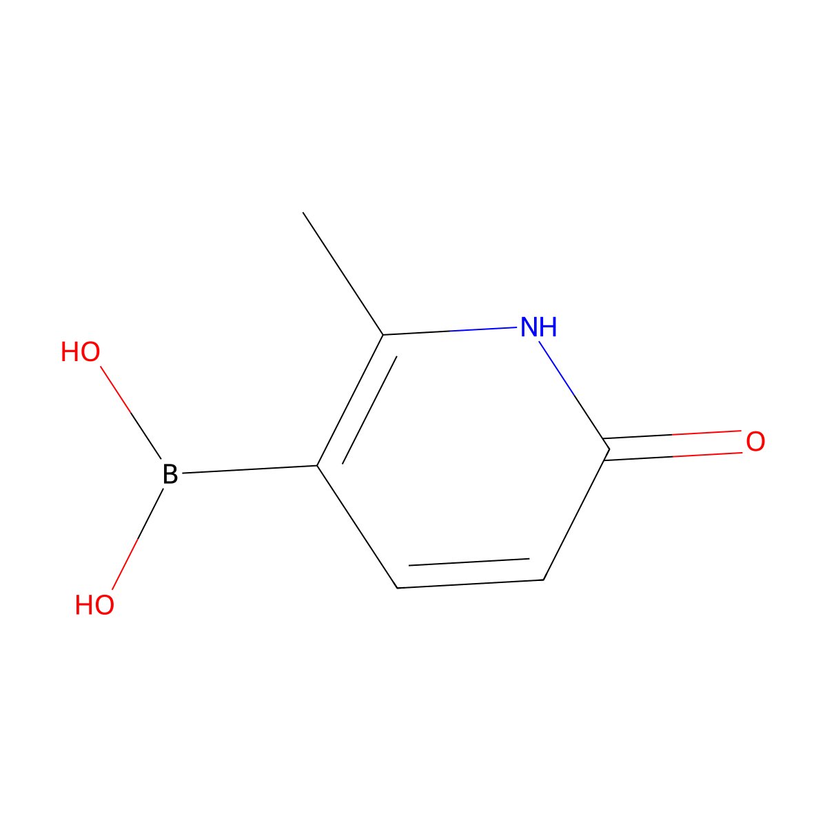 6-Hydroxy-2-methylpyridine-3-boronic Acid molecular structure, CAS 1598436-78-2