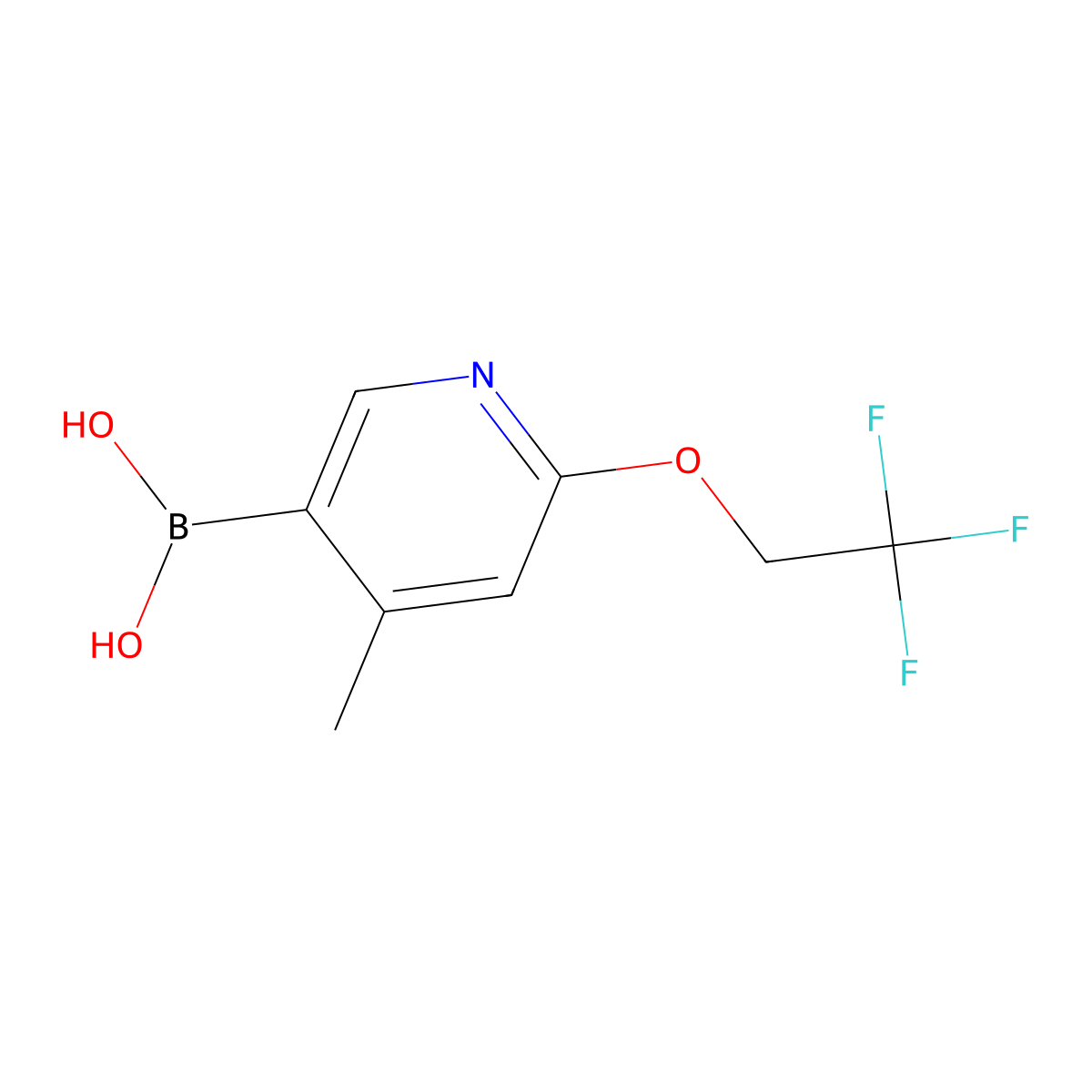(4-Methyl-6-(2,2,2-trifluoroethoxy)pyridin-3-yl)boronic acid molecular structure, CAS 1598436-95-3
