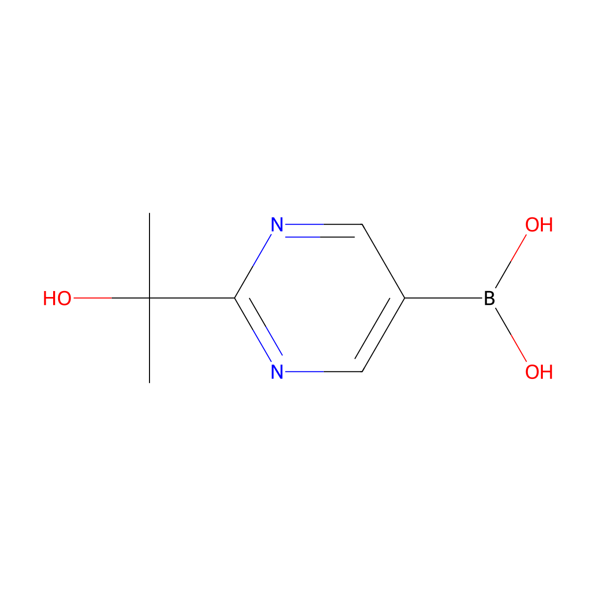 (2-(2-Hydroxypropan-2-yl)pyrimidin-5-yl)boronic acid molecular structure, CAS 1598437-05-8