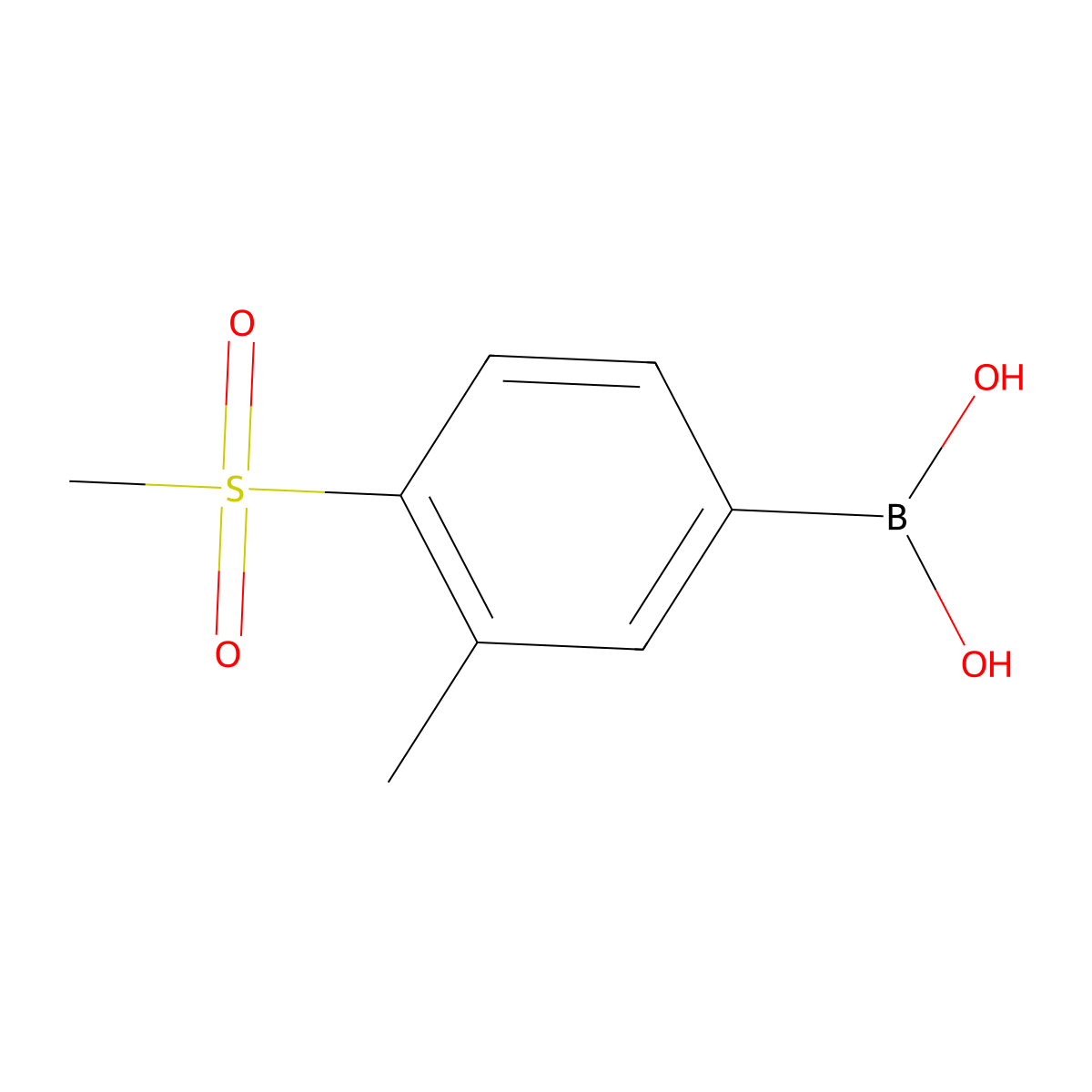 (4-Methanesulfonyl-3-methylphenyl)boronic acid molecular structure, CAS 1598437-51-4