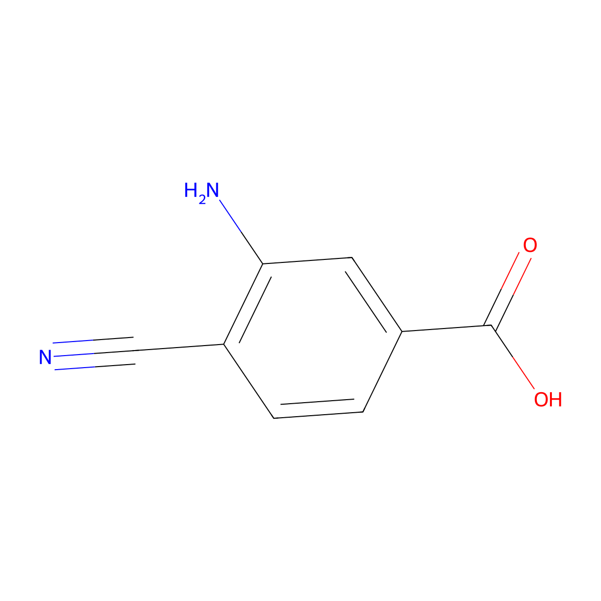 3-Amino-4-cyanobenzoic acid molecular structure, CAS 159847-71-9