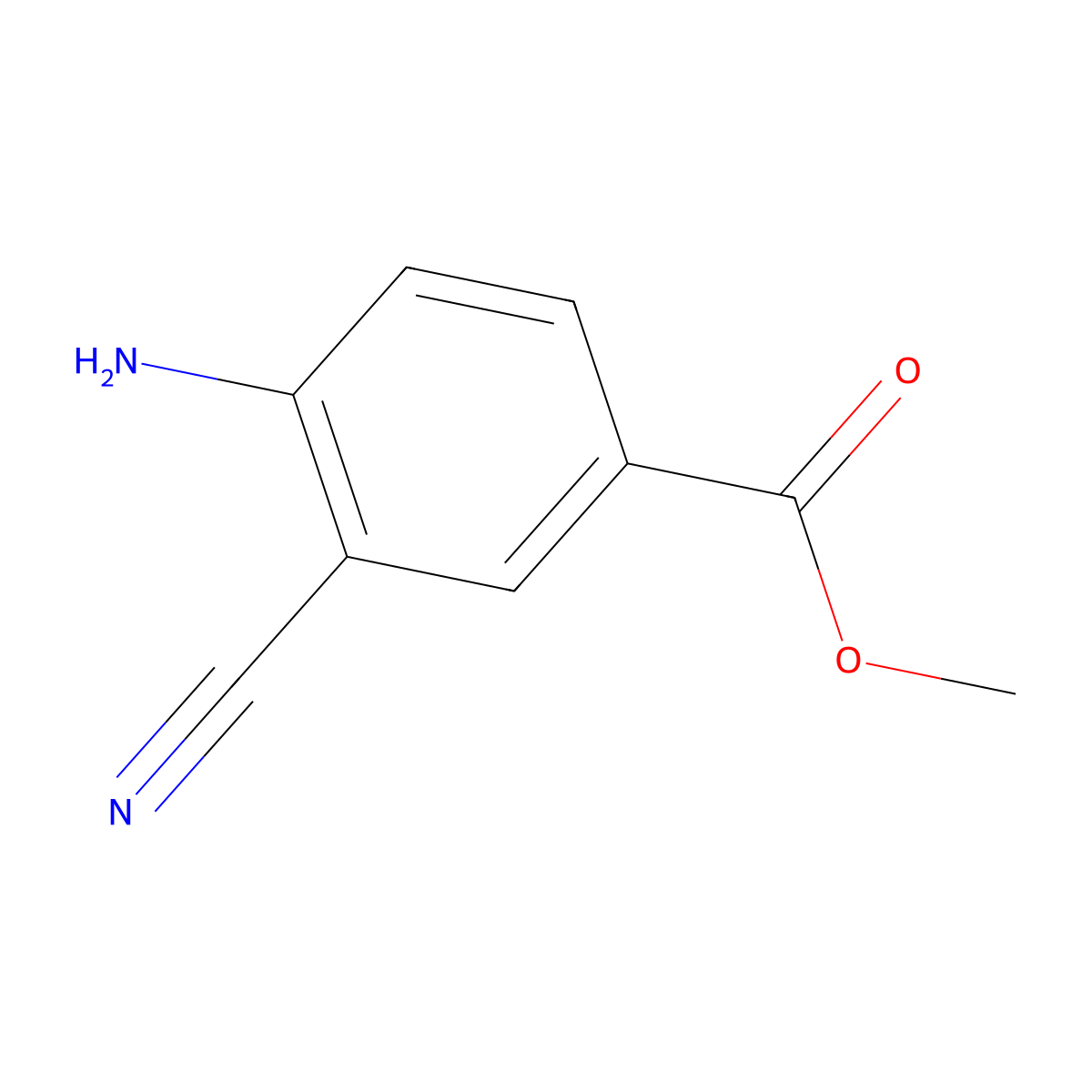 Methyl 4-amino-3-cyanobenzoate molecular structure, CAS 159847-80-0