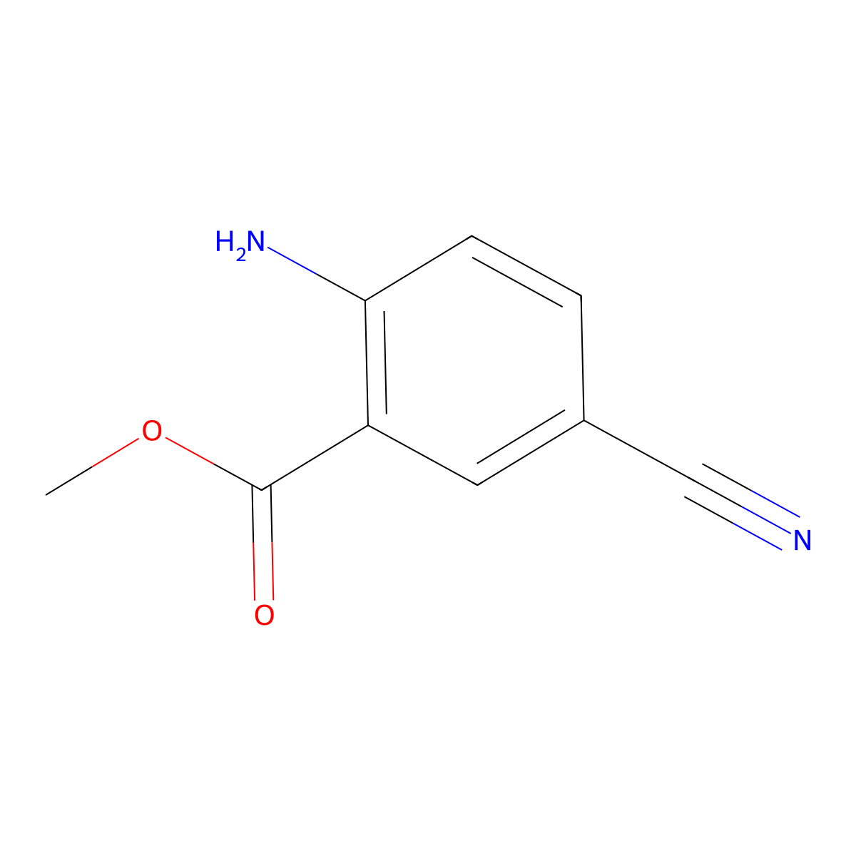 Methyl 2-amino-5-cyanobenzoate molecular structure, CAS 159847-81-1
