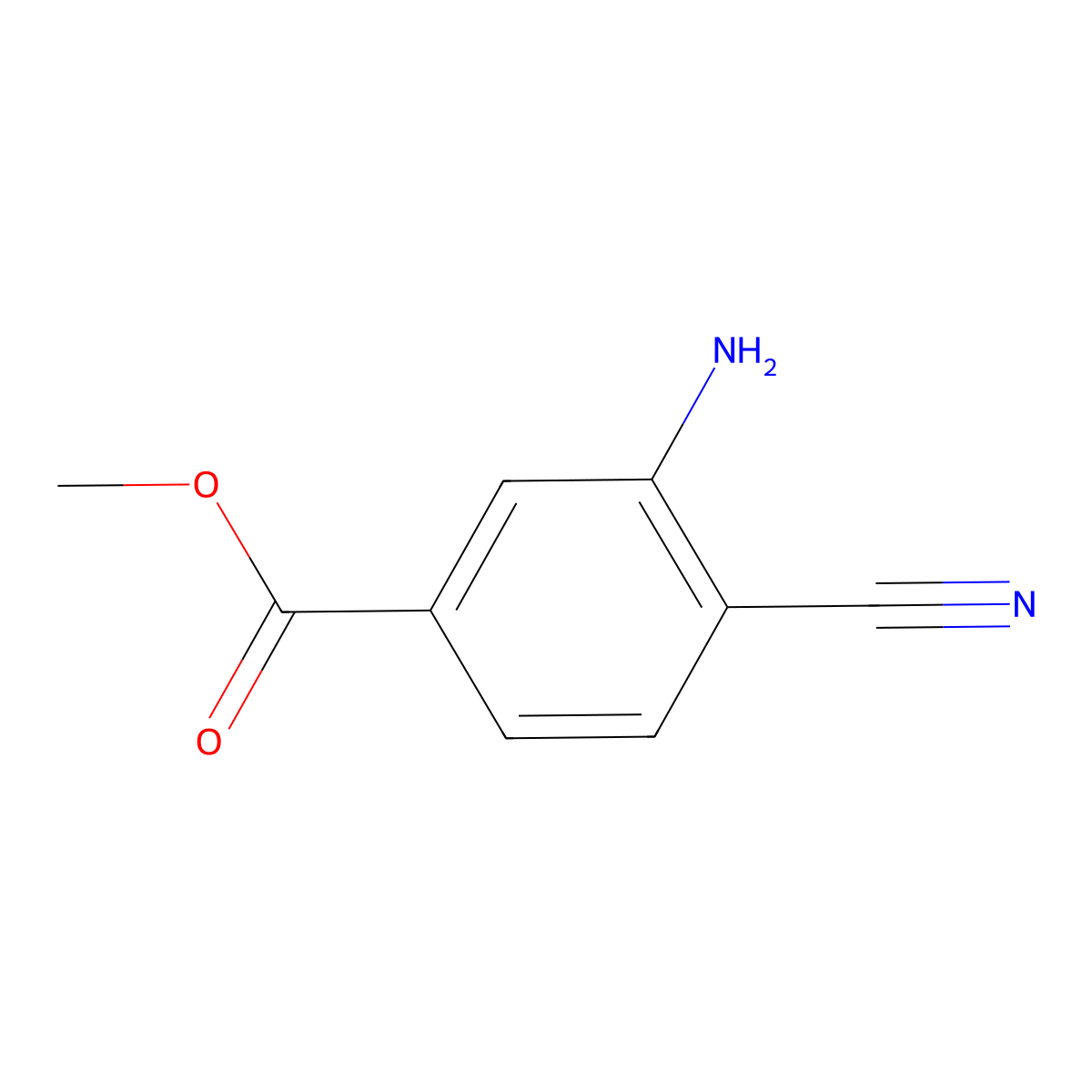 Methyl 3-amino-4-cyanobenzoate molecular structure, CAS 159847-82-2