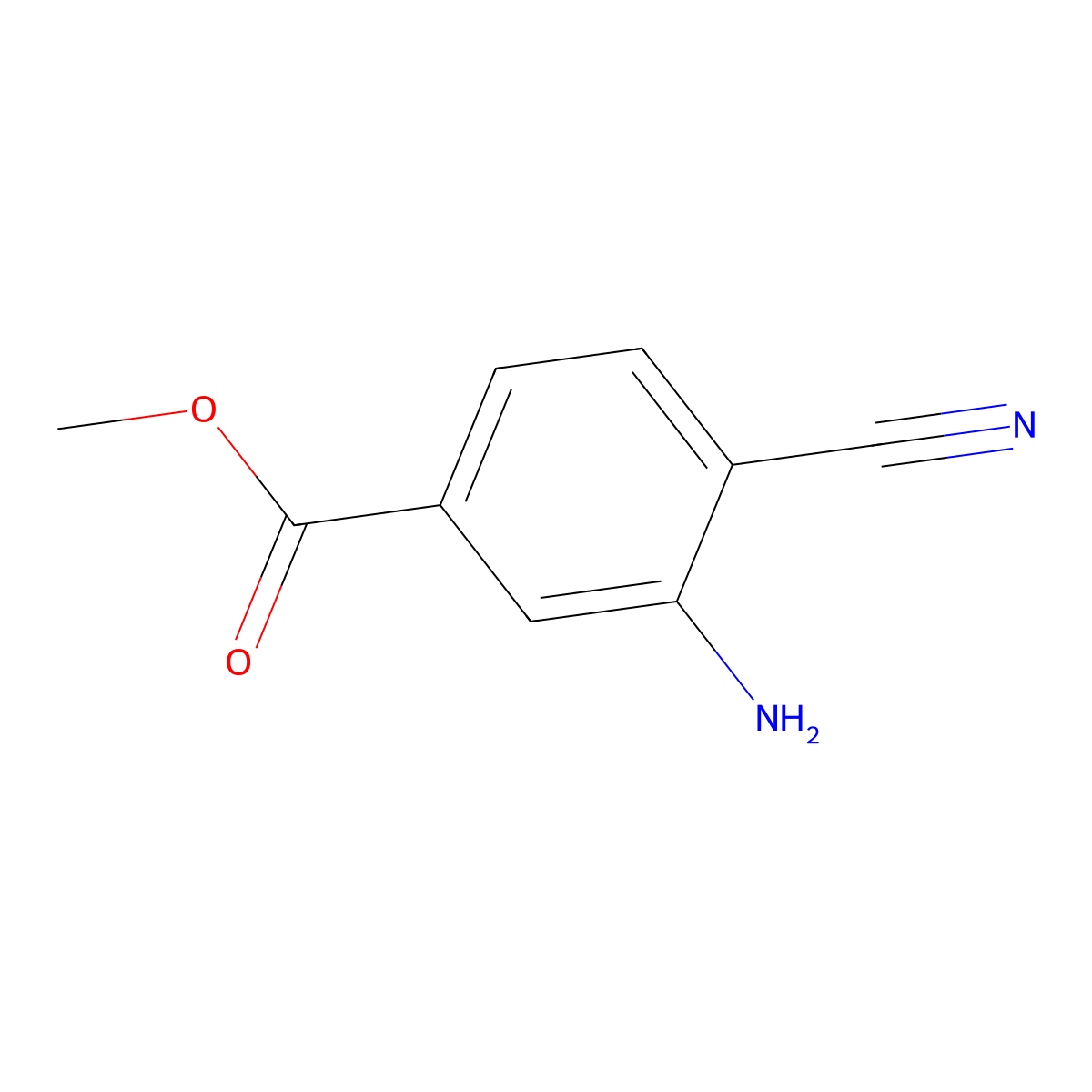 Methyl 3-amino-4-cyanobenzoate molecular structure, CAS 159847-82-2